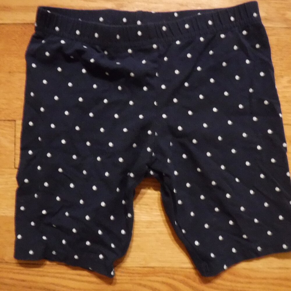 Carters Girls Size 8/8A Navy White Polka Dot Shorts